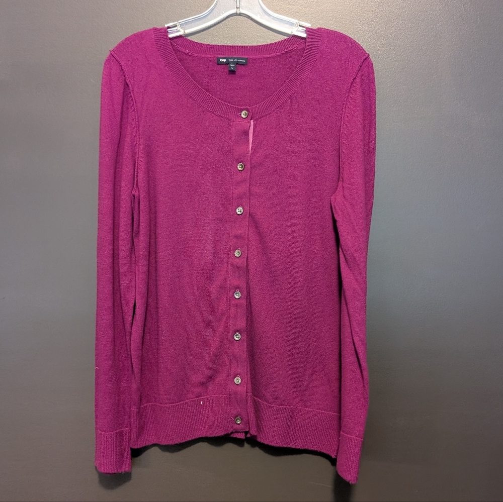 GAP Fuchsia Cashmere Sweater Sz Large